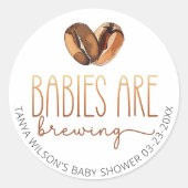 Baby's brouwen koffie Baby shower Ronde Sticker (Voorkant)