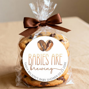 Baby's brouwen koffie Baby shower Ronde Sticker