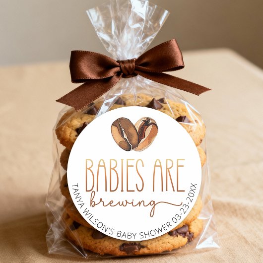 Baby's brouwen koffie Baby shower Ronde Sticker