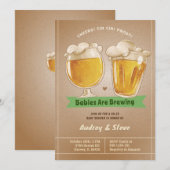 Baby's brouwen tweelingbier Baby shower Kaart (Voorkant / Achterkant)