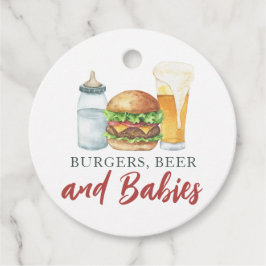 Baby's, Burgers en Beer Baby shower Dank u Bedankjes Labels