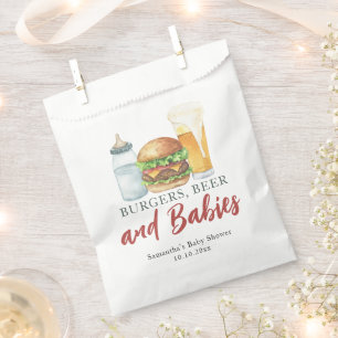 Baby's, Burgers en Bier Baby shower Bedankzakje