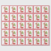 Baby's Cherry First Red Gingham Birthday Cadeaupapier (Vlak)