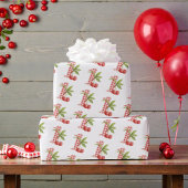 Baby's Cherry First Red Gingham Birthday Cadeaupapier