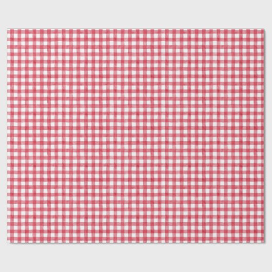 Baby's Cherry First Red Gingham Birthday Cadeaupapier (Vlak)