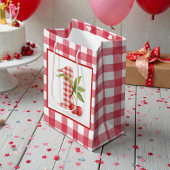 Baby's Cherry First Red Gingham Birthday Medium Cadeauzakje