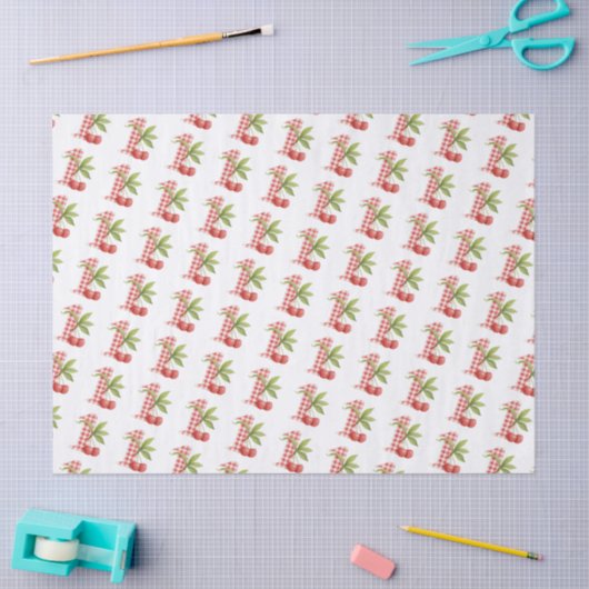 Baby's Cherry First Red Gingham Birthday Tissuepapier (Craft)