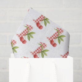 Baby's Cherry First Red Gingham Birthday Tissuepapier