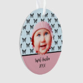 Baby's Christmas Butterfly Pastel Foto Ornament (voorkant)