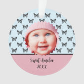 Baby's Christmas Butterfly Pastel Foto Ornament (voorkant)