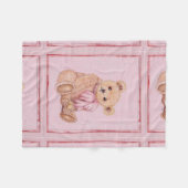 Baby's deken, Teddy beer, Roze Fleece Deken (Voorkant (Horizontaal))