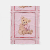 Baby's deken, Teddy beer, Roze Fleece Deken (Voorkant)