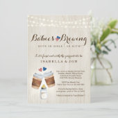 Baby's die koffie koffiethee met twee man geven kaart (Staand voorkant)