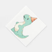 Baby's Dino Mite! Schattigee Dinosaurus Verjaardag Servet (Hoek)