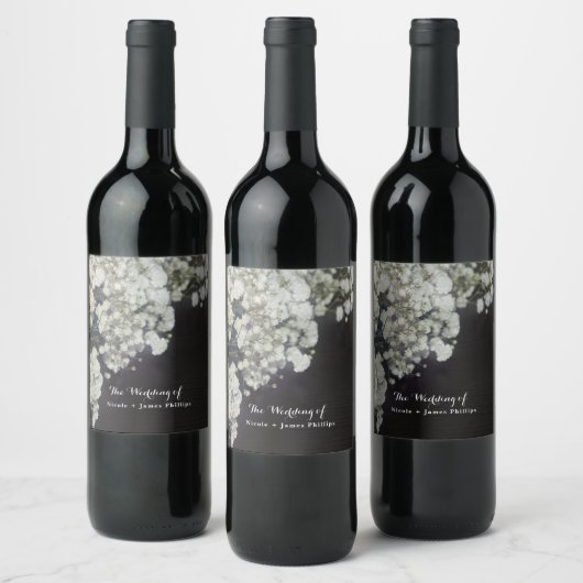 Baby's donkerhout Rustic Elegant Wine Labels Wijn Etiket (Flessen)