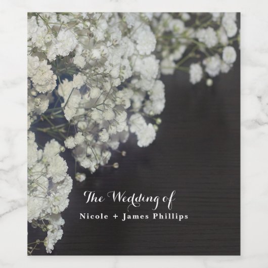 Baby's donkerhout Rustic Elegant Wine Labels Wijn Etiket (Enkel label)