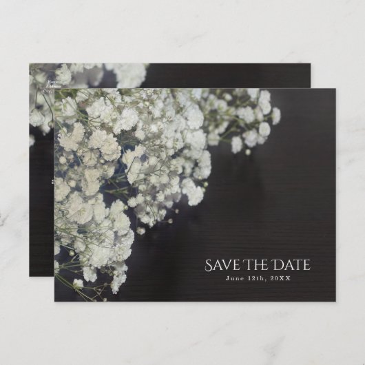 Baby's donkerhout Rustic Sla de datum op Aankondigingskaart (Voorkant / Achterkant)