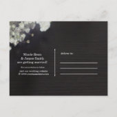 Baby's donkerhout Rustic Sla de datum op Aankondigingskaart (Achterkant)