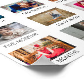 Baby's een jaar oud modern 1e eerste verjaardagsfe poster (Hoek)