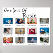 Baby's een jaar oud modern 1e eerste verjaardagsfe poster (Voorkant)