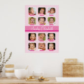 BABY'S EERSTE 12 MAANDEN BIRTHDAY KEEPSAKE girl Poster (Keuken)