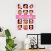 BABY'S EERSTE 12 MAANDEN BIRTHDAY KEEPSAKE girl Poster (Thuiskantoor)