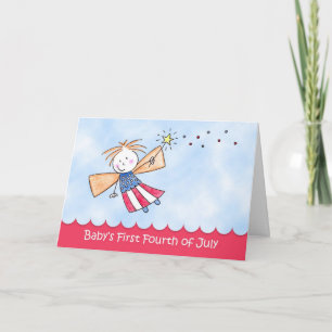 Baby's eerste 4 juli, Fairy Wenskaart Kaart