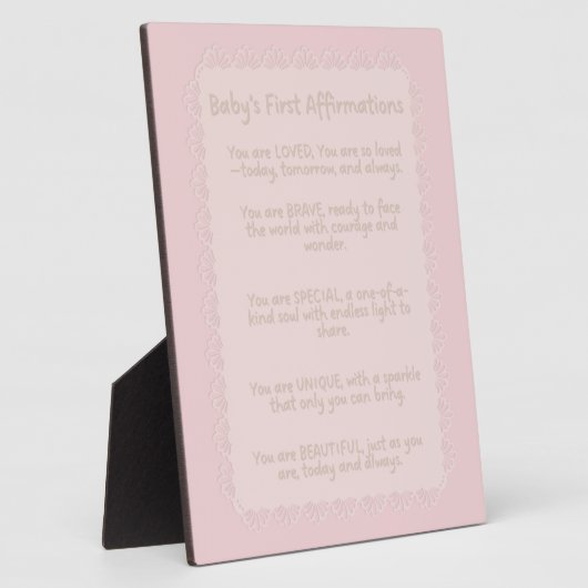 Baby's Eerste Affirmaties | Positieve Nurserymuur Fotoplaat (Zijkant)