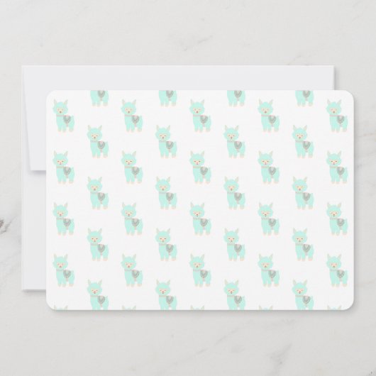 Baby's eerste alpaca-verjaardagsfeestje met foto kaart (Achterkant)