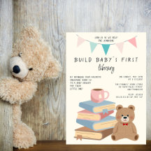 Baby's eerste Baby shower met bibliotheekboeken al