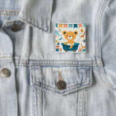 Baby's eerste bad vierkante button 5,1 cm (In situ)