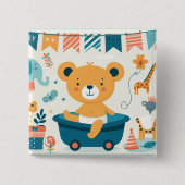 Baby's eerste bad vierkante button 5,1 cm (Voorkant)