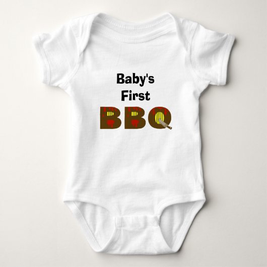 Baby's eerste BBQ T-shirt Aanpassen! (Voorkant)