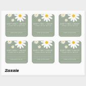 Baby's eerste bibliotheek baby shower vierkante sticker (Vel)