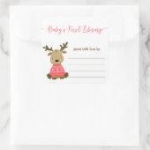 Baby's eerste bibliotheek, baby showers boekenplaa vierkante sticker (Tas)