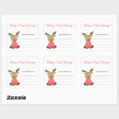 Baby's eerste bibliotheek, baby showers boekenplaa vierkante sticker (Vel)