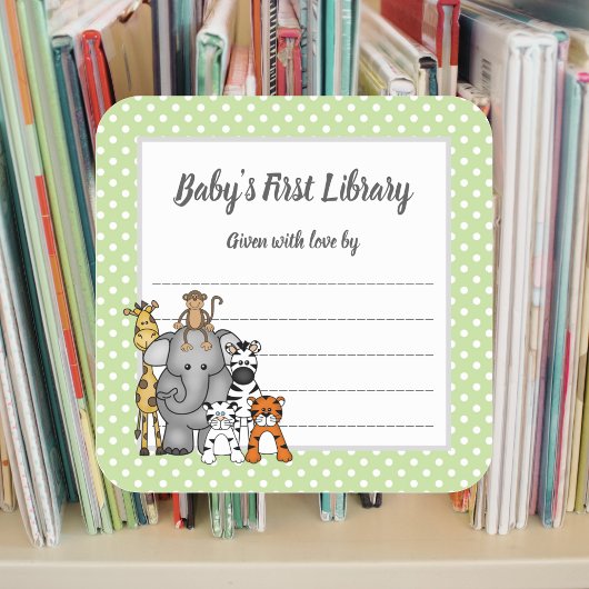 Baby's eerste bibliotheek boekenplaat, breng een b vierkante sticker