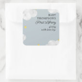 Baby's Eerste Bibliotheek Boekplaat Blauw Grijs Wo Vierkante Sticker (Tas)