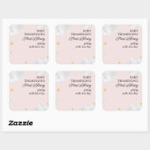 Baby's Eerste Bibliotheek Boekplaat Roze Wolken Vierkante Sticker (Vel)