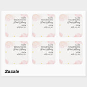 Baby's Eerste Bibliotheek Boekplaat Roze Wolken Vierkante Sticker (Vel)