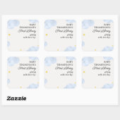 Baby's Eerste Bibliotheek Bookplate Blauwe Wolken Vierkante Sticker (Vel)