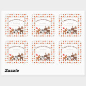 Baby's eerste Bibliotheek, houten dierenboekenplaa Vierkante Sticker (Vel)