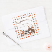 Baby's eerste Bibliotheek, houten dierenboekenplaa Vierkante Sticker (Envelop)