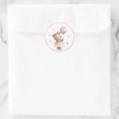 Baby's Eerste Bibliotheek Sticker | Roze Teddybeer (Tas)