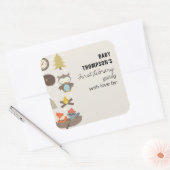 Baby's eerste bibliotheekreferentie-avontuur vierkante sticker (Envelop)