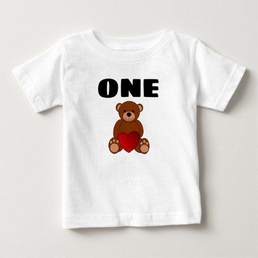 BABY'S EERSTE BIRTHDAY TEDDY BEAR T-SHIRT (Voorkant)