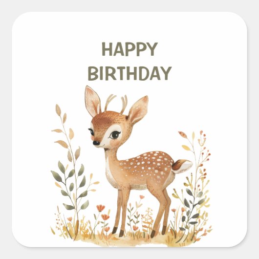 BABY'S EERSTE BIRTHDAY VIERKANTE STICKER (Voorkant)
