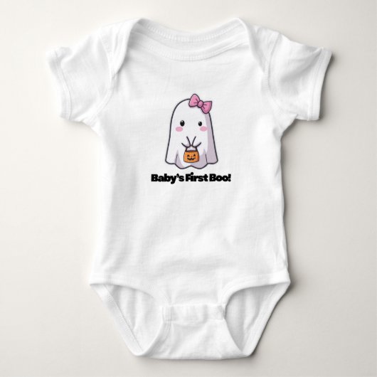 Baby's Eerste Boe! – Adorable Halloween Babybody Romper (Voorkant)