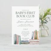 Baby's eerste boek Club Baby shower uitnodiging (Staand voorkant)