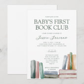 Baby's eerste boek Club Baby shower uitnodiging (Voorkant / Achterkant)
